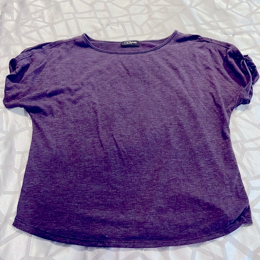 Colette Romey cold shoulder knit top